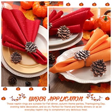 Elegant Remerry 12 Pcs Napkin Ring Set for Thanksgiving