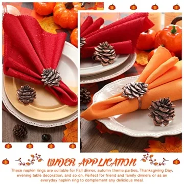 Elegant Remerry 12 Pcs Napkin Ring Set for Thanksgiving
