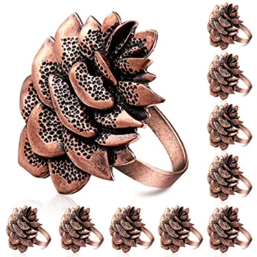 Elegant Remerry 12 Pcs Napkin Ring Set for Thanksgiving