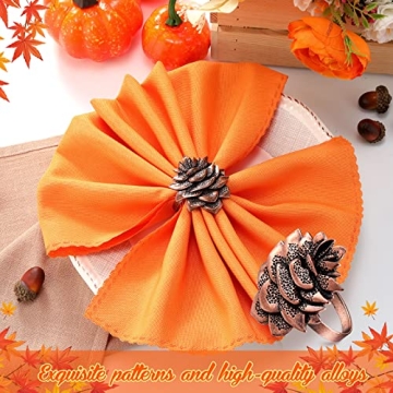Elegant Remerry 12 Pcs Napkin Ring Set for Thanksgiving