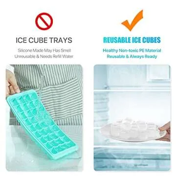 Reusable Ice Cubes That Chill Without Dilution - 20 Pack