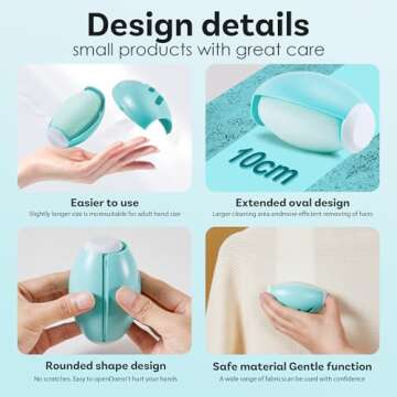 Washable Reusable Gel Lint Roller for Pet Hair，Portable Mini Dog Cat Pet Hair Remover for Clothes，Laundries ，Dust Fuzz Fur -Sticky Cleaner- Small Travel Animal Fur Removal Tool (Green)
