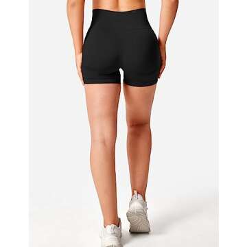YEOREO Seamless High Waisted Shorts for Women Smile Contour Biker Shorts Gym Yoga Workout