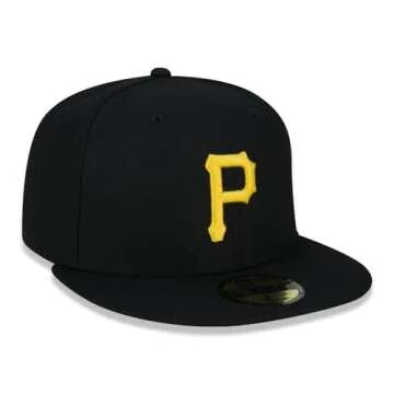 Men's Pittsburgh Pirates New Era Black Game Authentic Collection On-Field 59FIFTY Fitted Hat Size 7 5/8