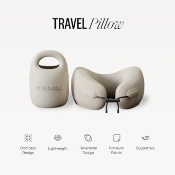 PIXIE MOOD Every Think Travel and Airplane Neck Pillow, Memory Foam, Support, Neck, Head Chin - Soft, Lightweight, Washable, Easy-to-Carry