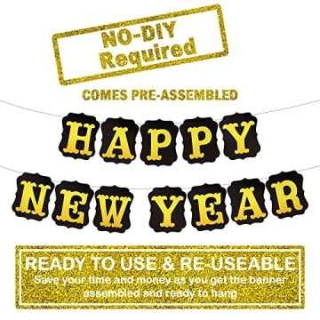 KatchOn Happy New Year Banner 2024 for NYE Decorations