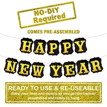KatchOn Happy New Year Banner 2024 for NYE Decorations
