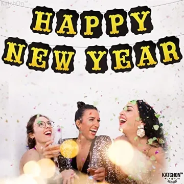 KatchOn Happy New Year Banner 2024 for NYE Decorations