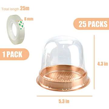 Clear Plastic Cupcake Container,25 PC for Events