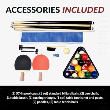 Hathaway 7-FT Multi-Game Pool Table Combo with Dining Top