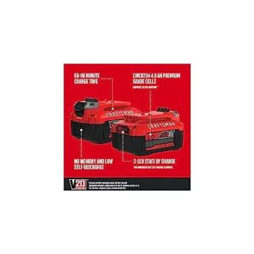 CRAFTSMAN V20 4Ah Lithium Ion Power Tool Battery 2-Pack with Extra Runtime