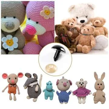 XKDOUS 260PCS Plastic Safety Eyes with Washers, 6-18 mm, 8 Sizes Safety Eyes for Crochet Crafts, DIY Crafts, Stuffed Animals