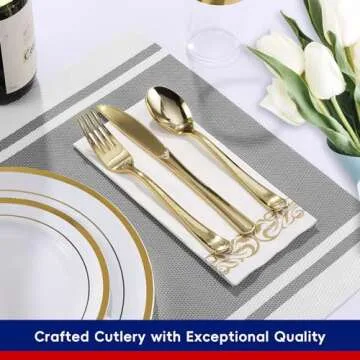 700 Count Elegant Gold Dinnerware Set for All Occasions