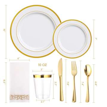 700 Count Elegant Gold Dinnerware Set for All Occasions