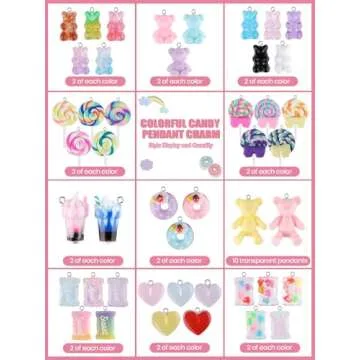 Kalolary Colorful Candy Pendant Charms for DIY Crafts
