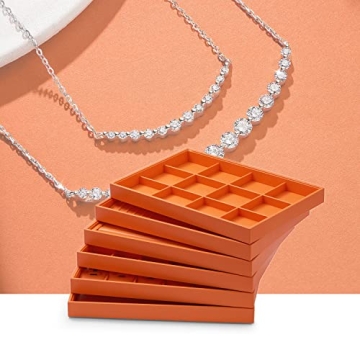 Oirlv Luxury Leather Jewelry Tray Organizer for Elegant Display