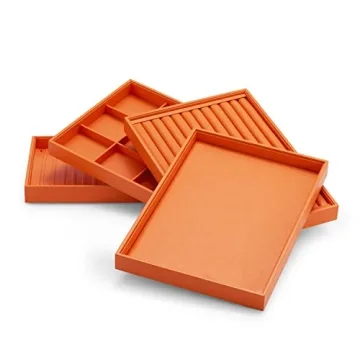 Oirlv Luxury Leather Jewelry Tray Organizer for Elegant Display