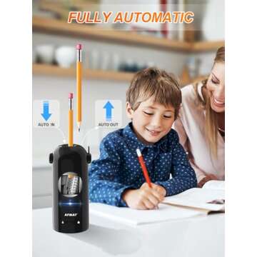 AFMAT Electric Pencil Sharpener for Colored Pencils 7-11.5mm, Robot Pencil Sharpener, Fully Automati...