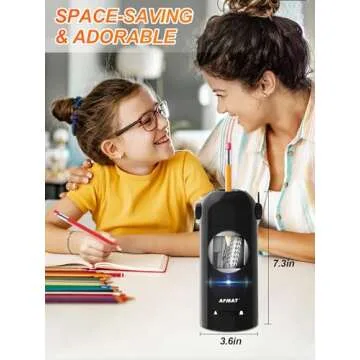 AFMAT Electric Pencil Sharpener for Colored Pencils 7-11.5mm, Robot Pencil Sharpener, Fully Automatic Rechargeable Hands-Free Pencil Sharpener for Large Pencils, Home, Classroom, Battery Operated