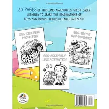 Easter Basket Stuffers: Coloring Book for Boys: Fun and Easy Coloring Book With Ninjas, Cars, Dragon...