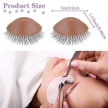 WBCBEC 3 Pairs Replacement Eyelids for Mannequin Head Removable Realistic Eyelids with Eyelashes Man...