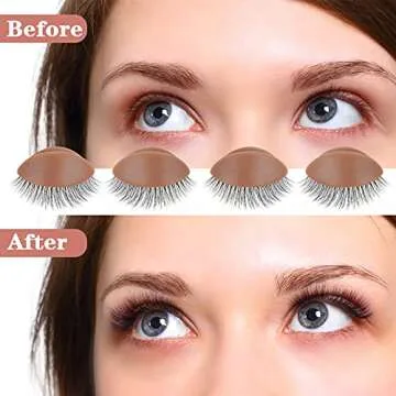 WBCBEC 3 Pairs Replacement Eyelids for Mannequin Head Removable Realistic Eyelids with Eyelashes Mannequin Head Eyelids for Eyelash Training Practice Makeup Eyelash Extensions