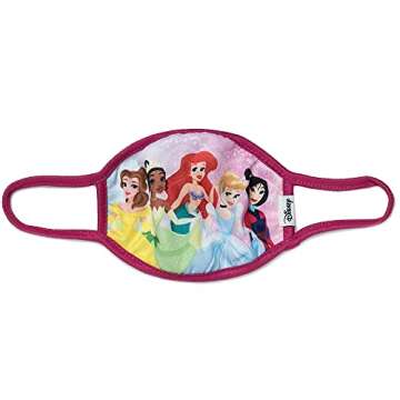 Disney Princess Kids Age 6 to 9 Cloth Face Masks Cotton Pack of 3 Berkshire Fashions Washable Reusab...