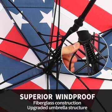 LLanxiry Umbrella Large Golf Umbrellas for Rain Windproof 54/62/68 Inch Automatic Open Double Canopy...