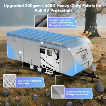 Heavy Duty RV Cover 24-27ft - Waterproof & Durable Protection
