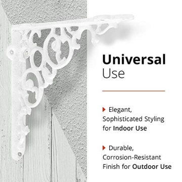 NACH Cast Iron Victorian Scroll Shelf Brackets - 6 Inch Pack of 4