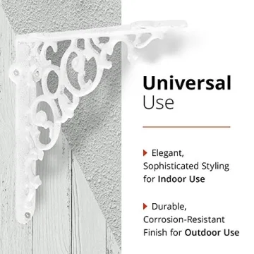 NACH Cast Iron Victorian Scroll Shelf Brackets - 6 Inch Pack of 4