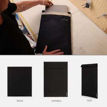 Silent Pocket SLNT Utility Laptop Faraday Bag w Signal Blocking Device Sleeve, Weatherproof Woven Ny...