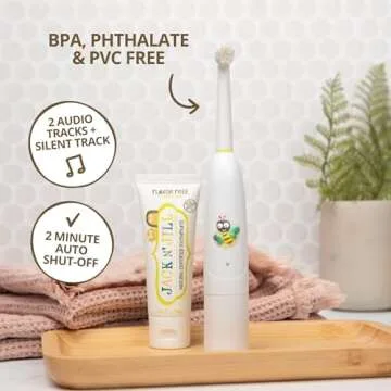 Jack N' Jill Kids Buzzy Brush Electric Musical Toothbrush - Kids Electric Toothbrush Age 3 and Up, Singing Toothbrush, Tri Color LED, Water Resistant, Child Safe, Battery Operated - (Pack of 1)