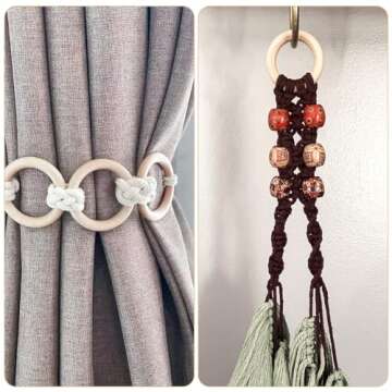 Unfinished Wooden Rings for Craft, Natural Wood Rings without Paint for Pendant Connectors, Jewelry, DIY Making, Crafts & Home Decor (95mm, 6 Pack)