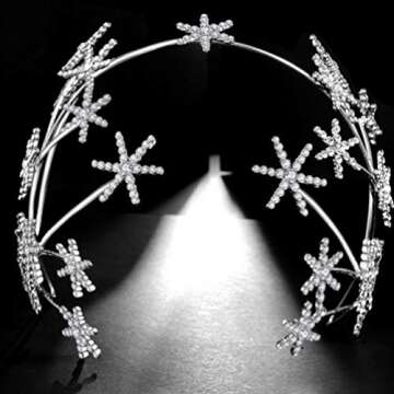 Beaupretty Bridal Tiara Headpiece Rhinestone Star Tiara Crown Glitter Crystal Bridal Headband Wedding Hair Accessories for Women Girls