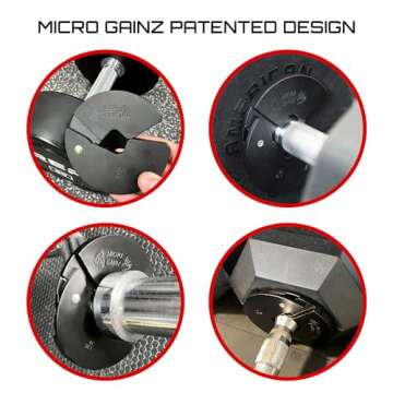 Micro Gainz Dumbbell Fractional 1.25lb Weight Plate, Ideal for Micro Loading, (Choose Color) 4 Piece Fractional Weight Plates, Designed for Dumbbell Training, Made In USA (Black)