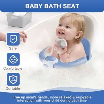 Baby Bath Seat for Kids 6 Months & Up, Non-Slip Bath Seat with Suction Cups