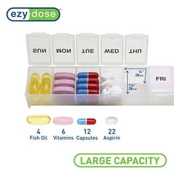 EZY DOSE Weekly Pill Organizer for Daily Health Management