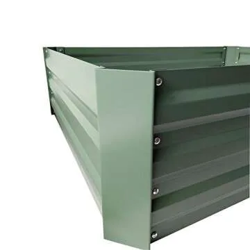 zizin Raised Garden Beds for Vegetables Galvanized Steel Planter Box Lawn Green for Flowers, Herbs, Fruits, Outdoor Patio Frame, 4' x 3' x 1'