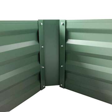 zizin Raised Garden Beds for Vegetables Galvanized Steel Planter Box Lawn Green for Flowers, Herbs, Fruits, Outdoor Patio Frame, 4' x 3' x 1'