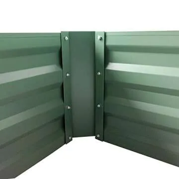 zizin Raised Garden Beds for Vegetables Galvanized Steel Planter Box Lawn Green for Flowers, Herbs, Fruits, Outdoor Patio Frame, 4' x 3' x 1'