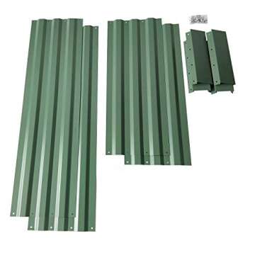 zizin Raised Garden Beds for Vegetables Galvanized Steel Planter Box Lawn Green for Flowers, Herbs, Fruits, Outdoor Patio Frame, 4' x 3' x 1'