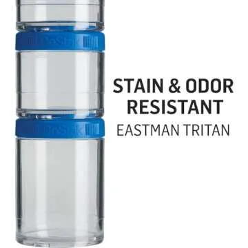BlenderBottle GoStak Food Storage Containers for Protein Powder, Healthy Snacks, and Portion Control, 4-Piece Starter Pak, Plum