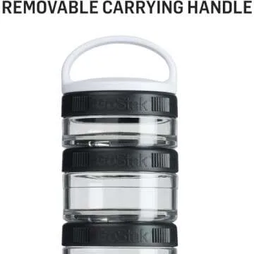 BlenderBottle GoStak Food Storage Containers for Protein Powder, Healthy Snacks, and Portion Control, 4-Piece Starter Pak, Plum