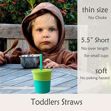 Reusable Silicone Straws for Kids - Safe & Colorful