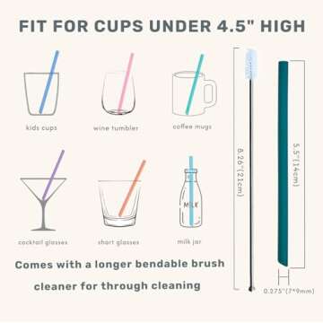 Reusable Silicone Straws for Kids - Safe & Colorful