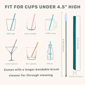 Reusable Silicone Straws for Kids - Safe & Colorful