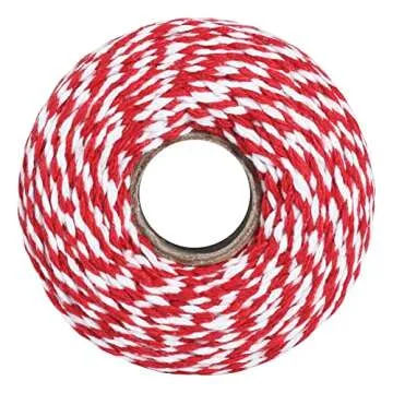 Premium 656 Feet Red and White Twine for Crafting & Wrapping