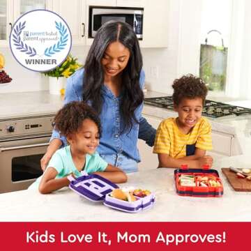 Bentgo Kids Prints Leak-Proof, 5-Compartment Bento-Style Kids Lunch Box - Ideal Portion Sizes for Ag...