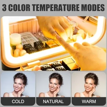 Portable Makeup Train Case with LED Lights